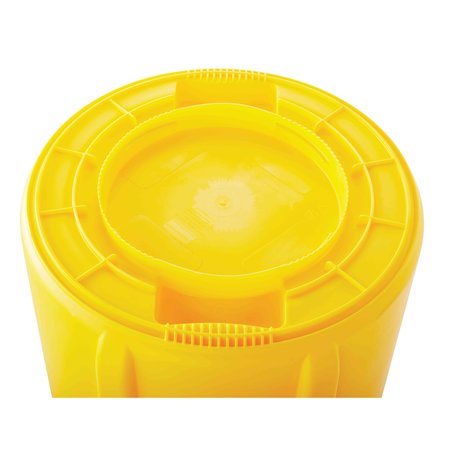 Rubbermaid Commercial 32 gal Round Cylinder Waste Receptacles, Yellow, Open Top, Plastic FG263294YEL